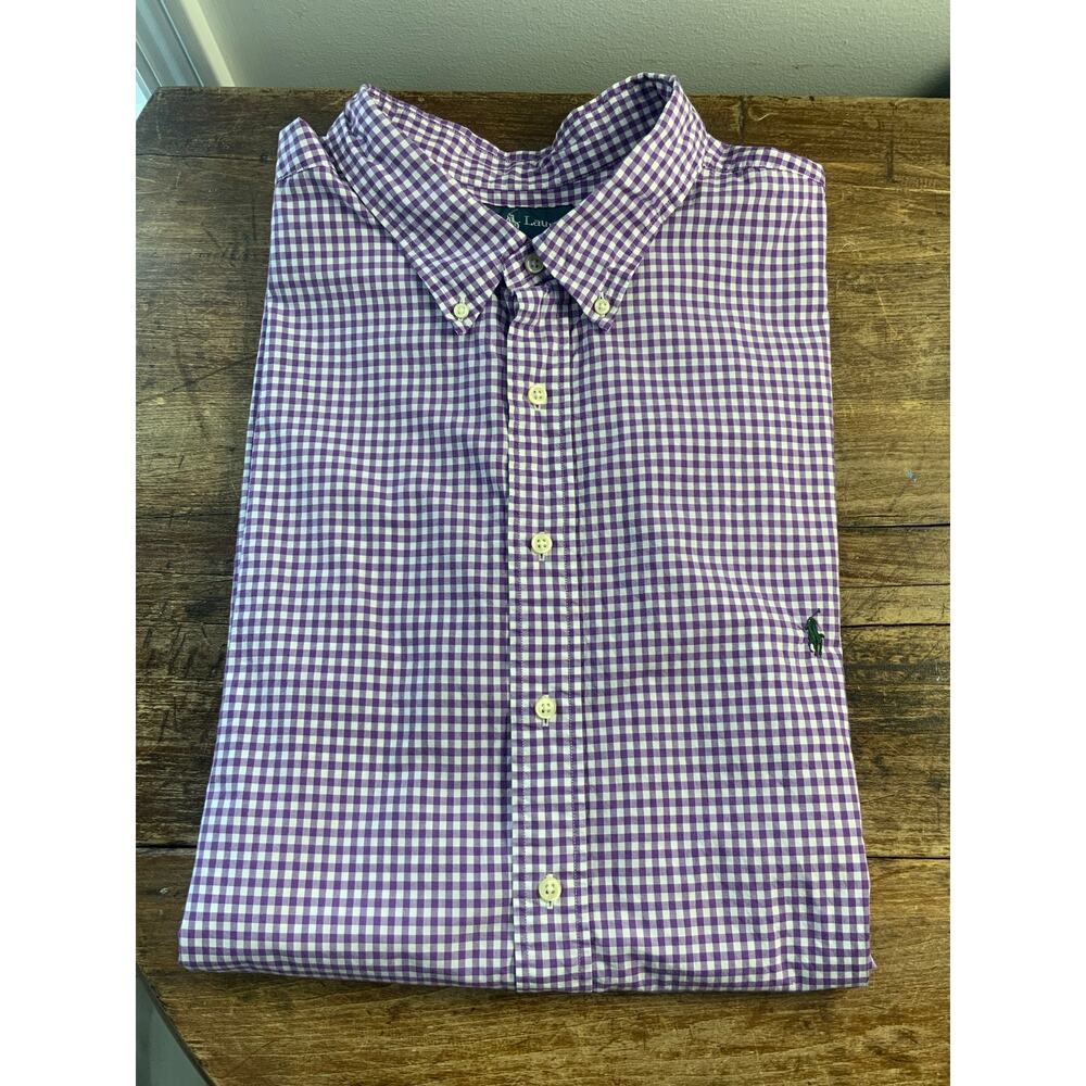 Ralph Lauren Purple Gingham Button down size 4XLT